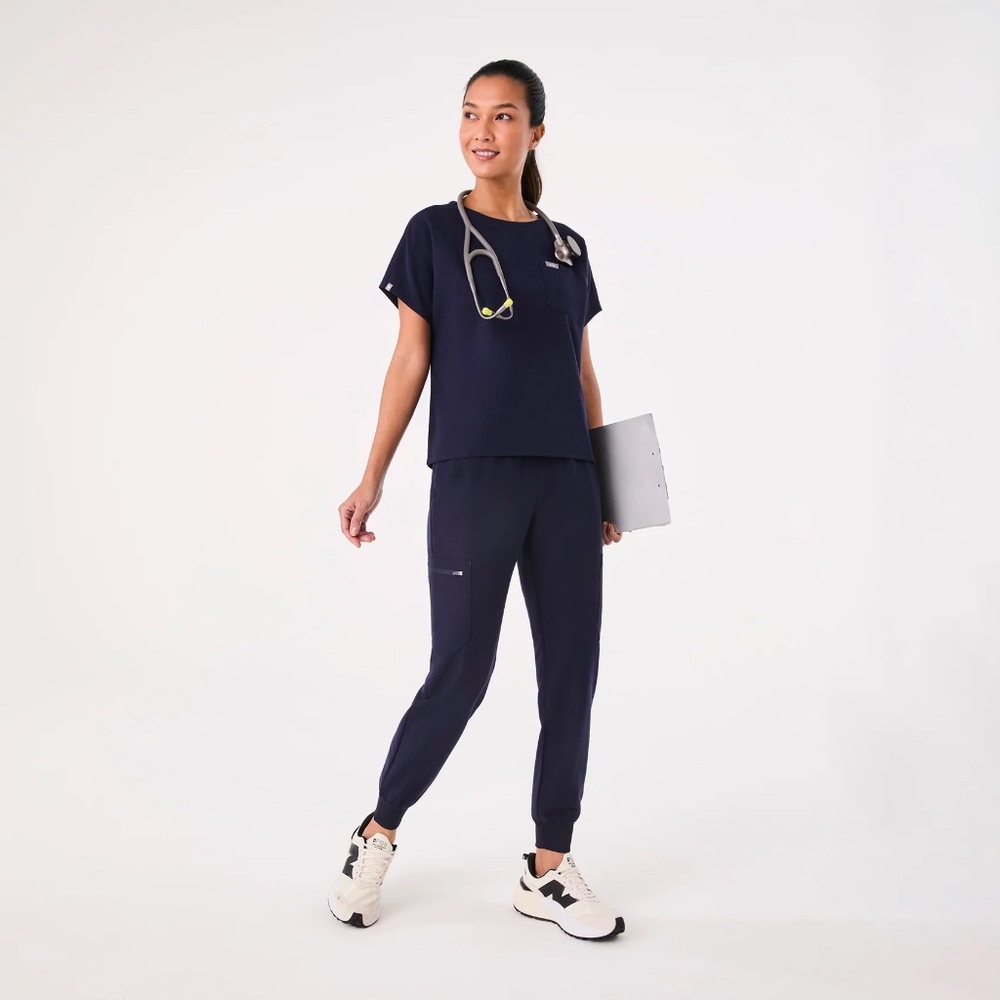 Figs Navy Scrub Top XL